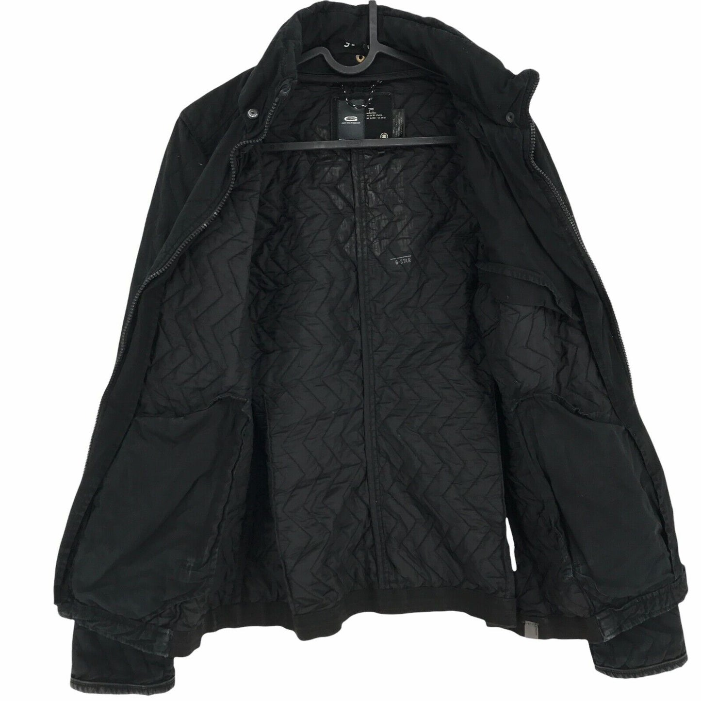 G-STAR RAW Black Quilted 100% Cotton Coat Jacket Size L