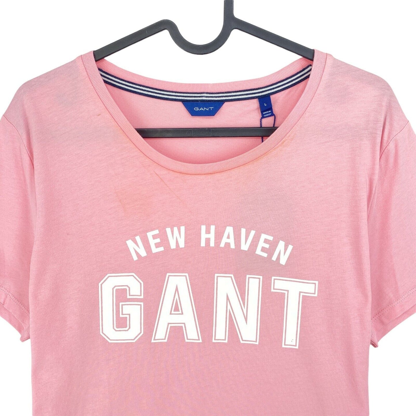 GANT Pink Logo Crew Neck T Shirt Top Size L