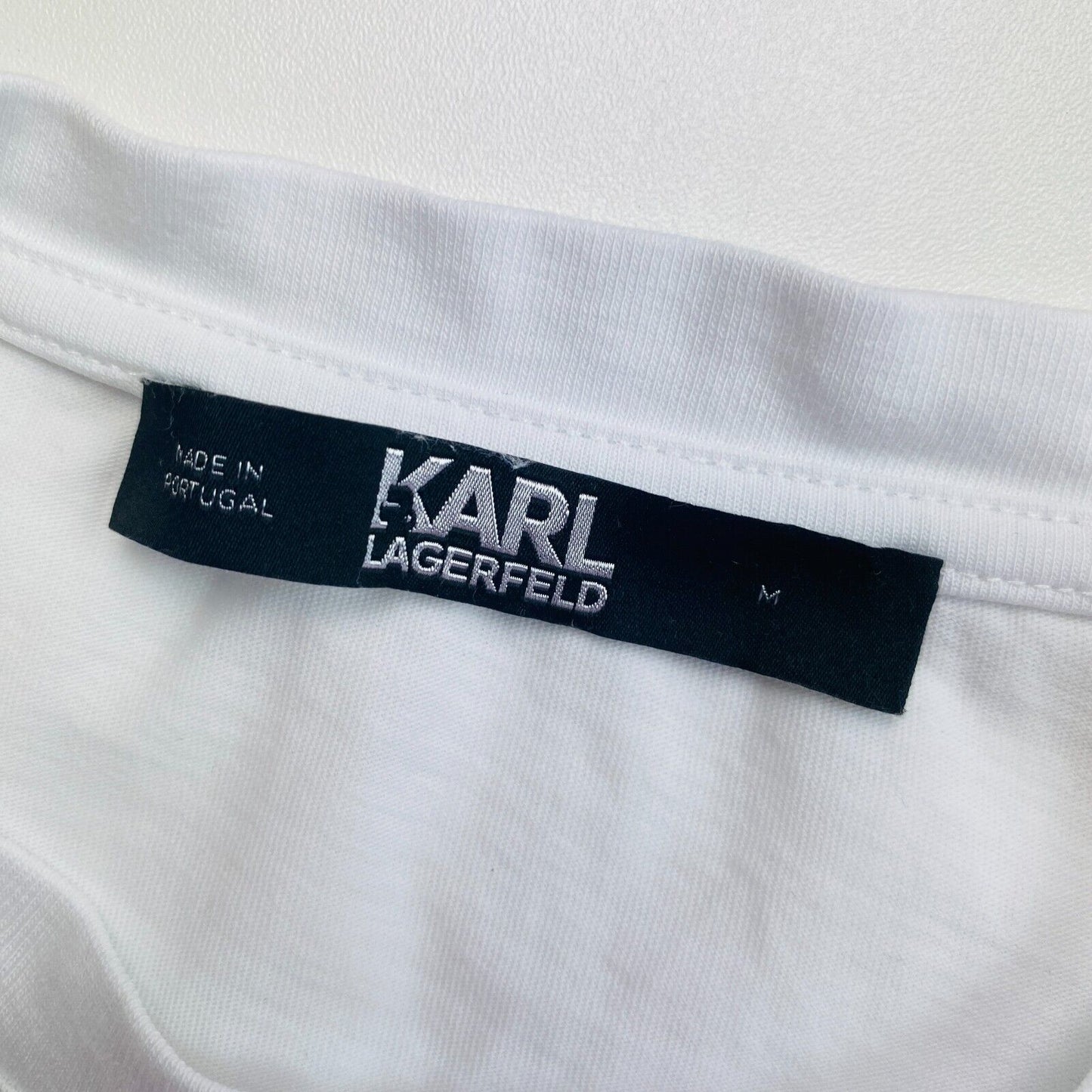 Karl Lagerfeld White Crew Neck T-Shirt Top Size M