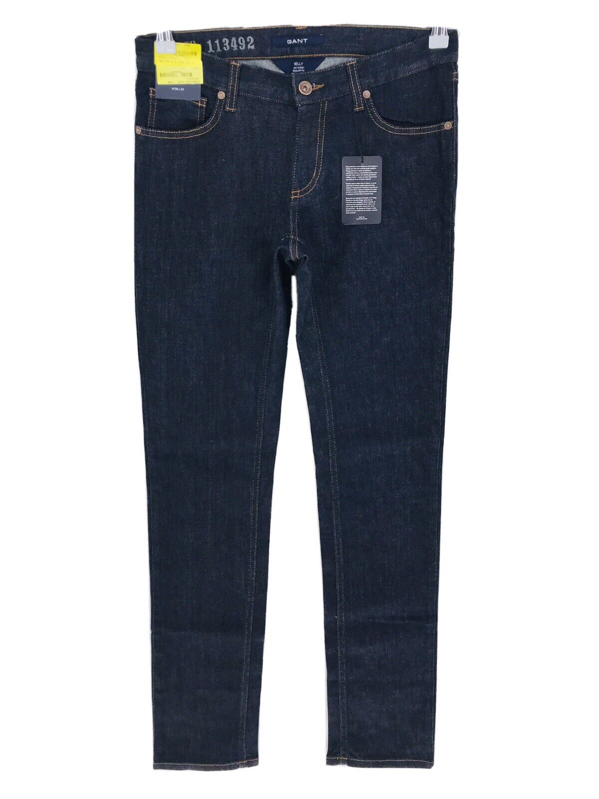 €179 GANT NELLY Women Dark Blue Low Waist Regular Super Slim Fit Jeans W28 L34