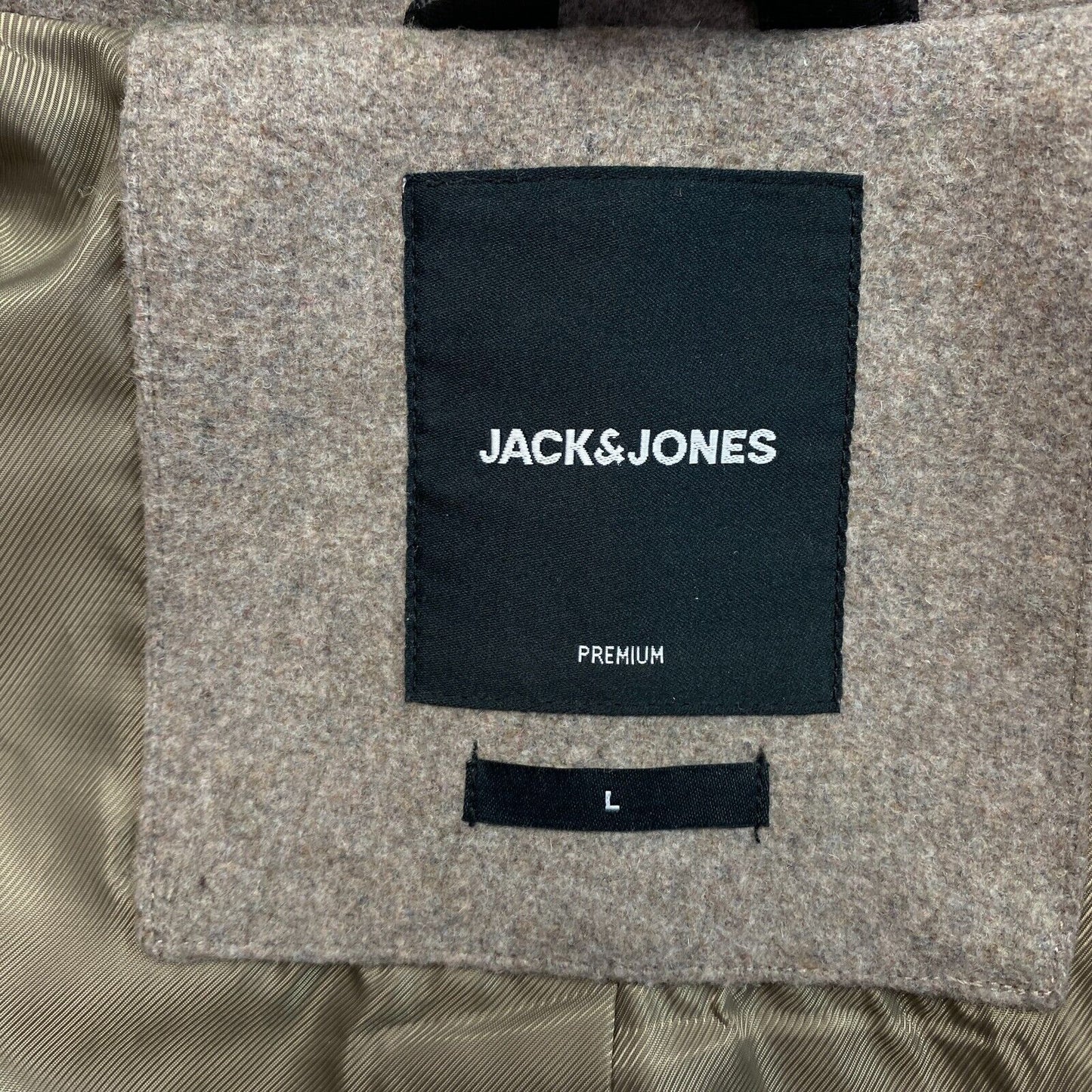 JACK&JONES Men Brown Prblamelton Wool Blend Over Coat Jacket Size L