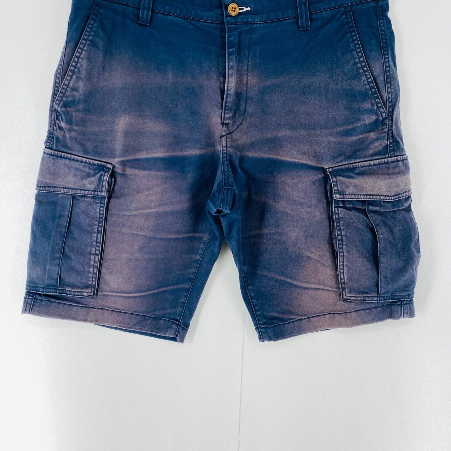 GANT Mens Dark Blue Relaxed Fit Cargo Shorts Size W34