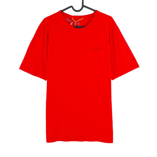 CAMEL ACTIVE Rotes T-Shirt mit Rundhalsausschnitt, stückgefärbt, Größe L