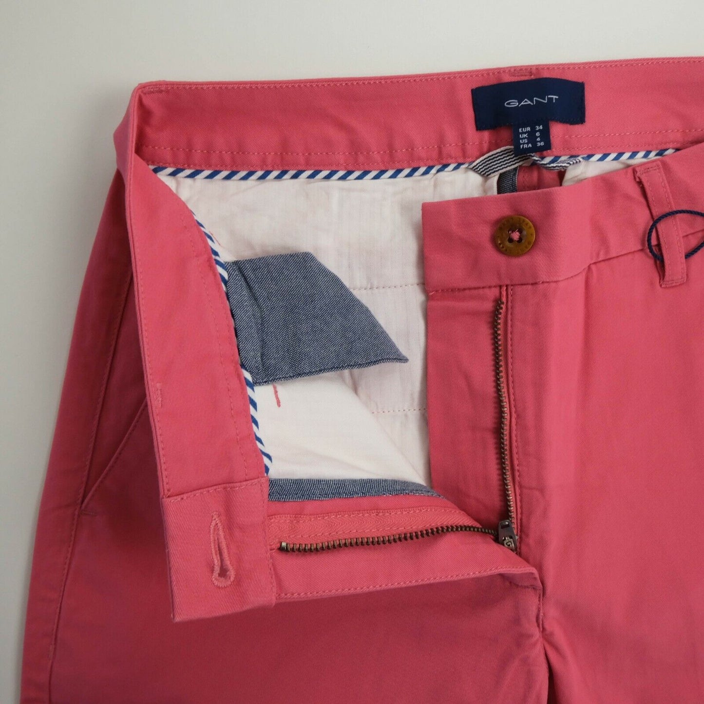 GANT Pink Classic Chino Pants Trousers Size EUR 34 UK 6 US 4