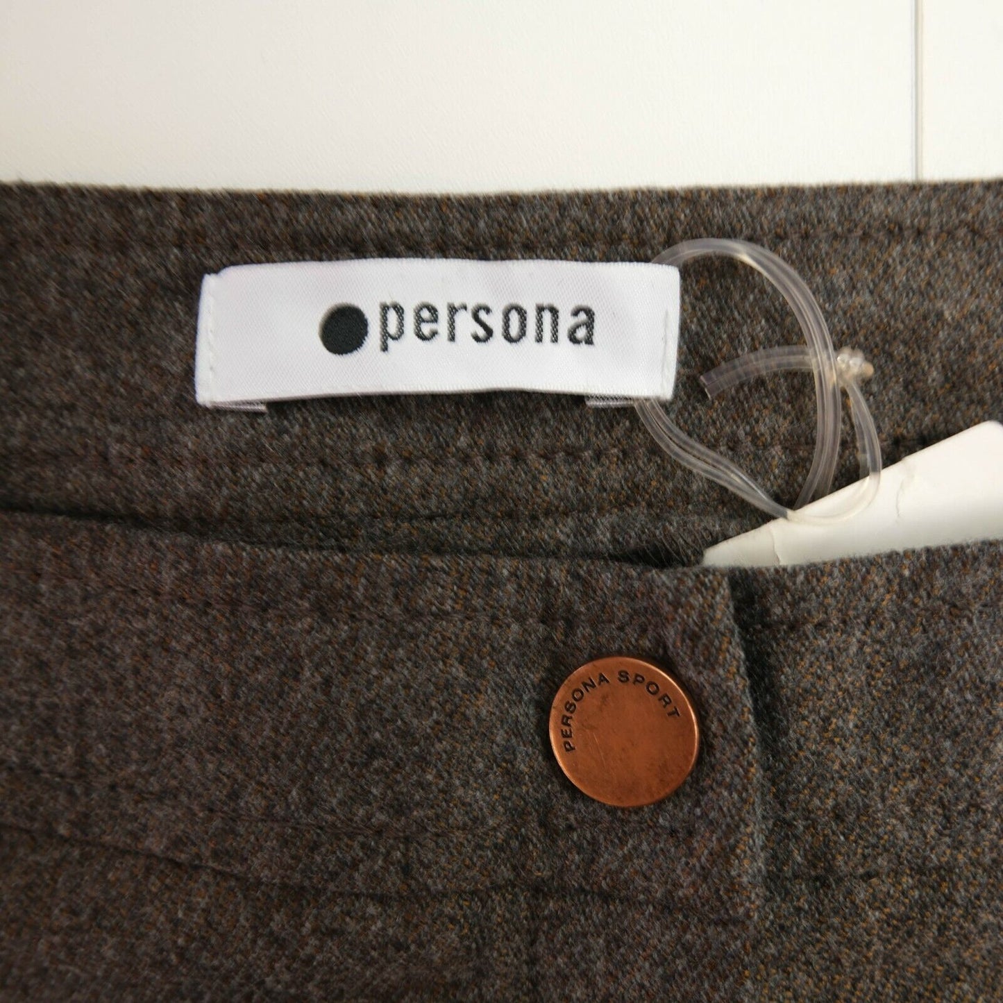 PERSONA Brown Wool Blend Pants Trousers Size EUR 44 50 UK 14 20 US 12 18