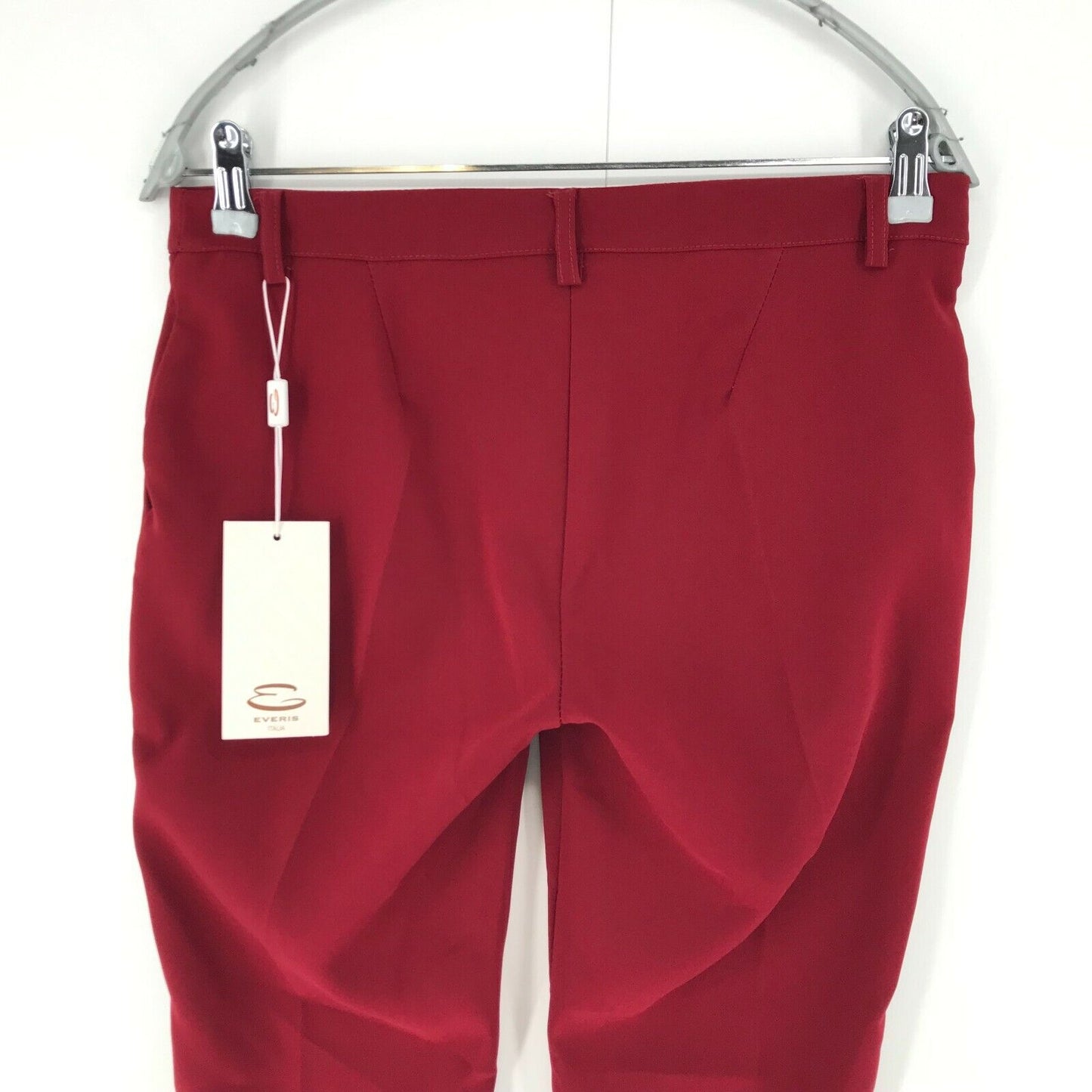 EVERIS Women Red Slim Fit Trousers Size EUR 42 W30