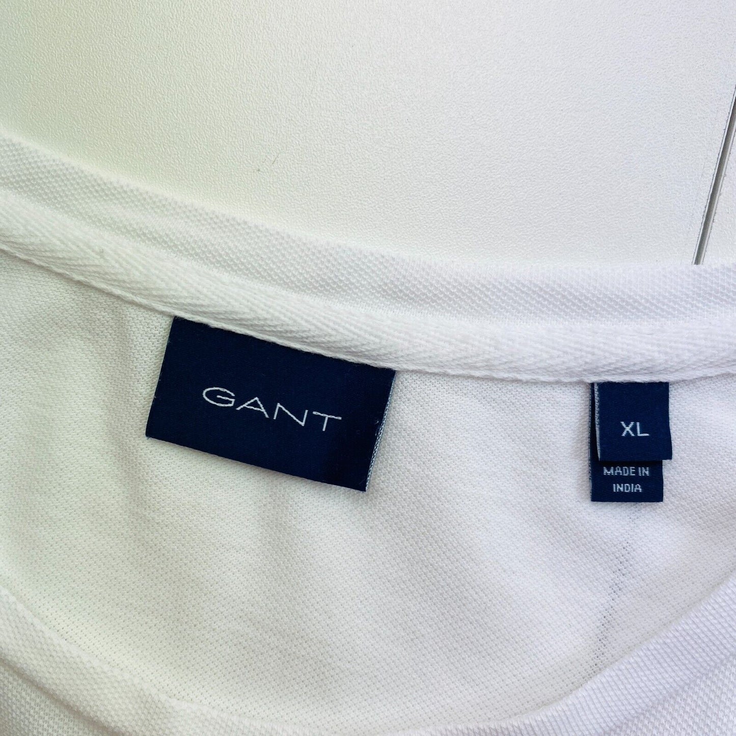 GANT White Pique Crew Neck T-Shirt Size XL