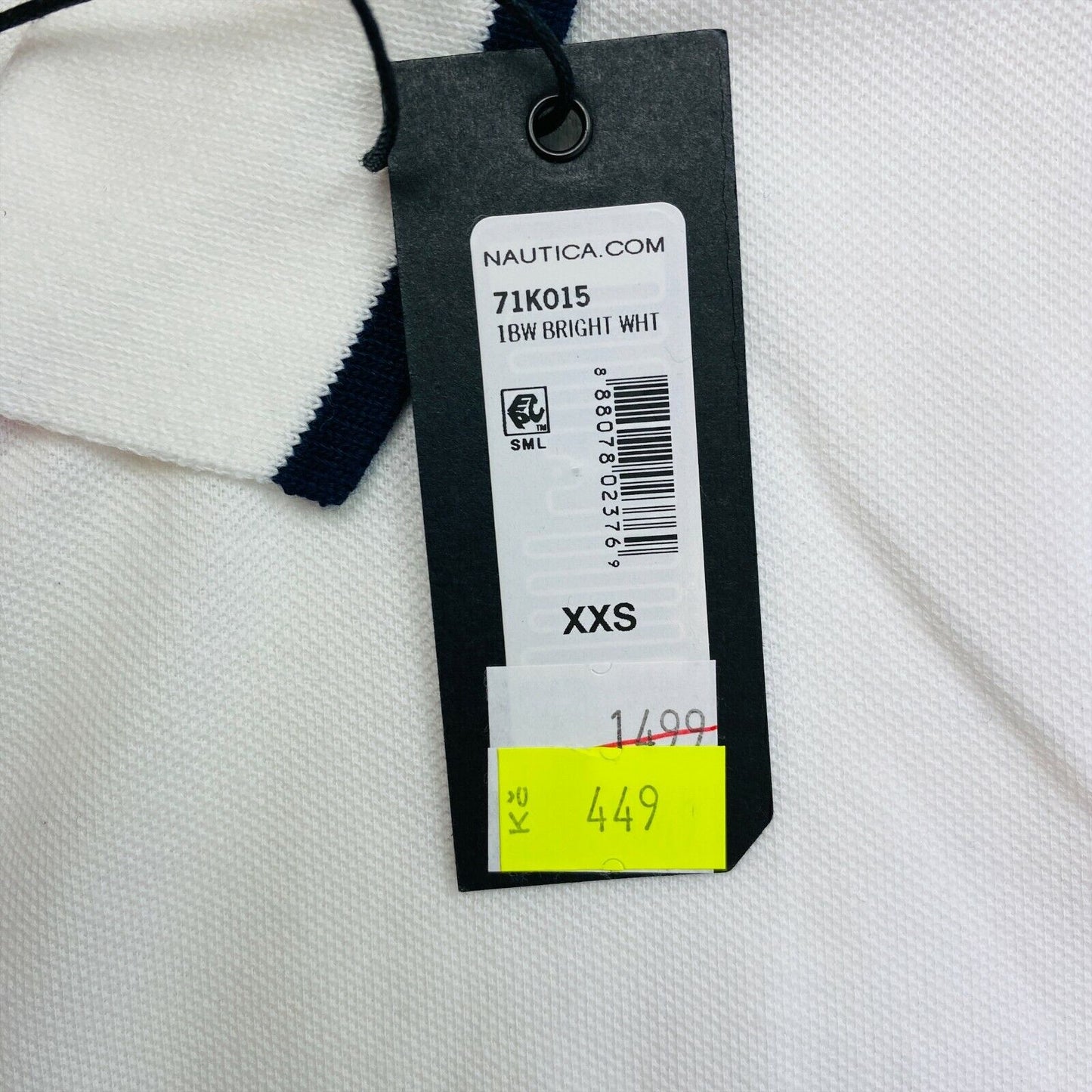 NAUTICA Weißes kurzärmliges Polo-T-Shirt, Größe 2XS XXS