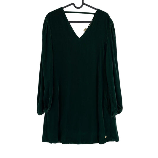 LA MARTINA Women Dark Green Long Sleeves Light Velvet Dress Size 2 / S