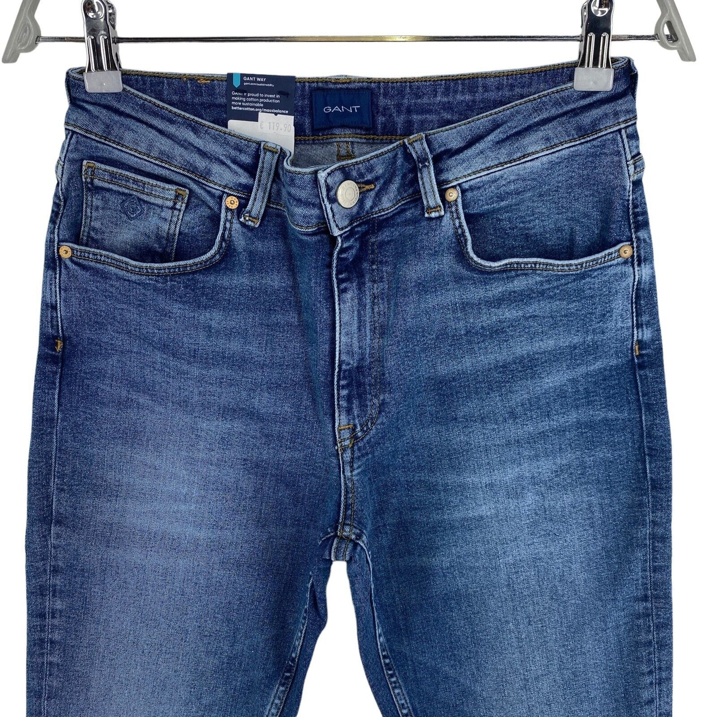 GANT – Farla – verkürzte Slim-Jeans in Blau, Größe W29