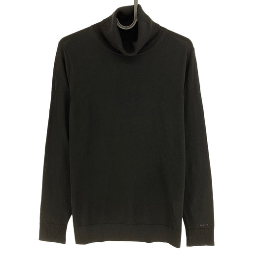 GANT Noir 100% Laine Pull Col Roulé Pull Taille M