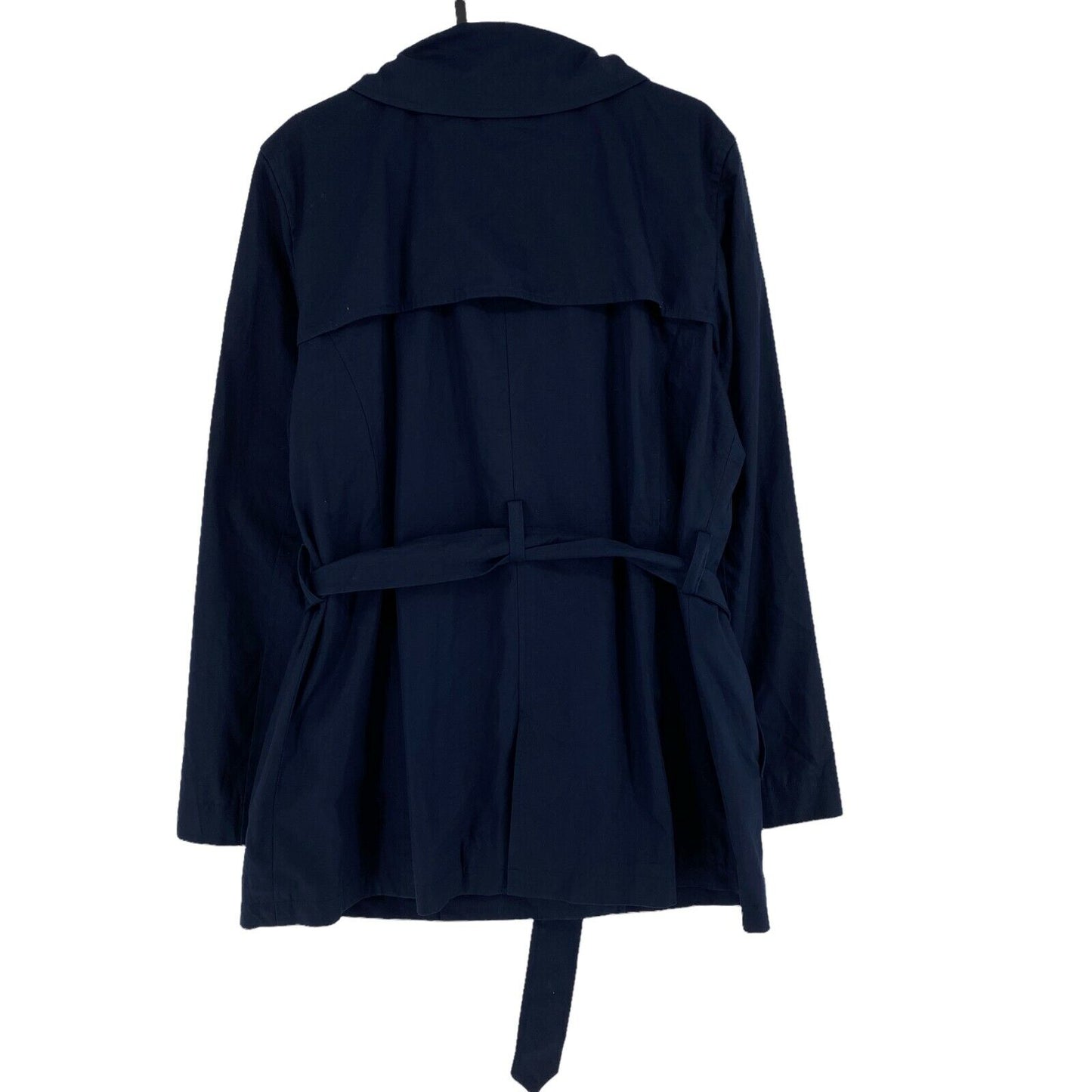 CHAPS Navy Blue 100% Cotton Trench Coat Size L