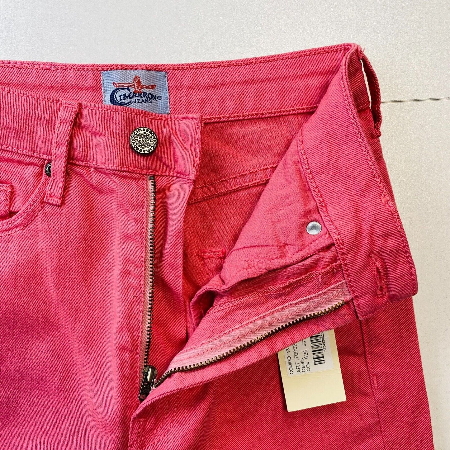 CIMARRON Women Pink High Waist Stretch Skinny Fit Jeans Size W27