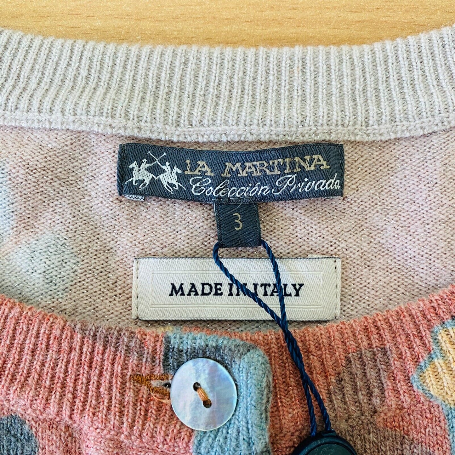 La Martina Women Orange Wool Cashmere Blend Jumper Cardigan Size 3 - M