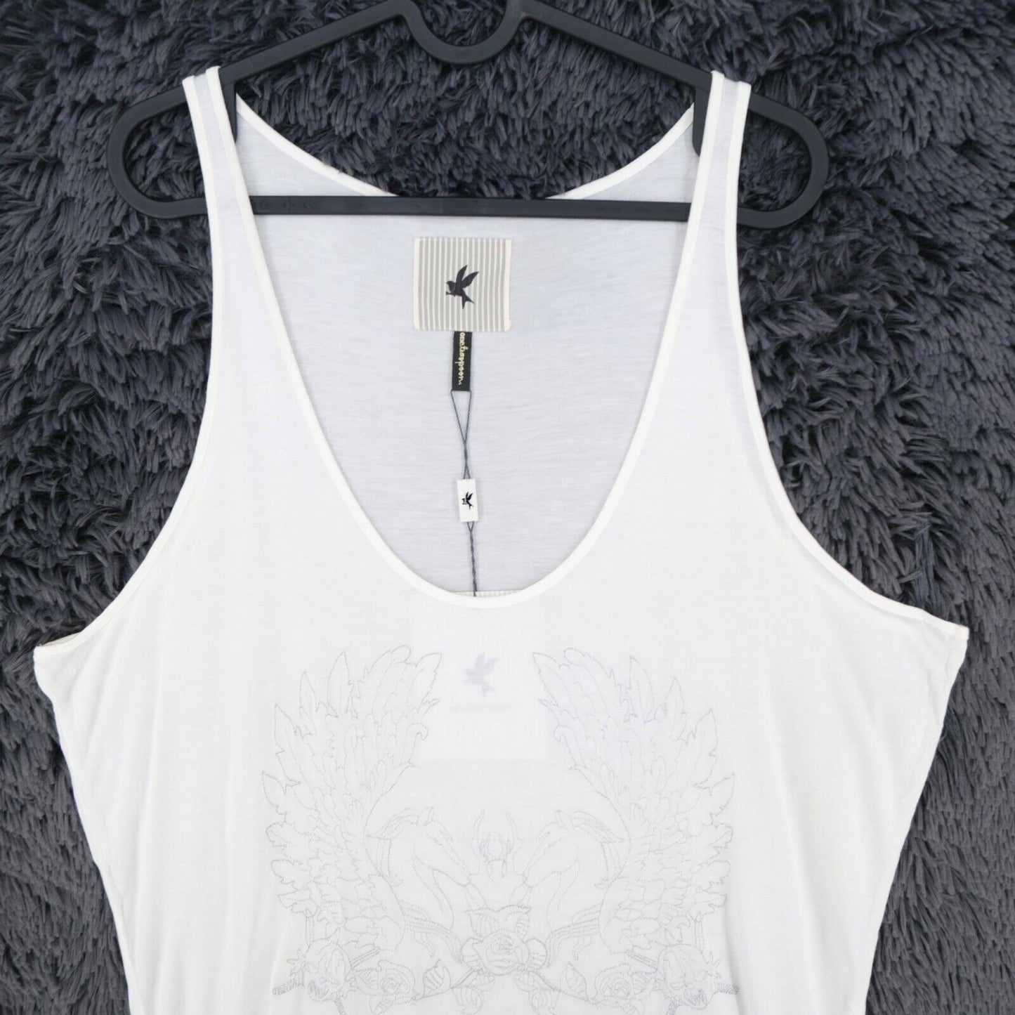 ONE TEASPOON White Graphic Print Tank Top Blouse Size AU 8 10 EU 32 34 UK 6 8