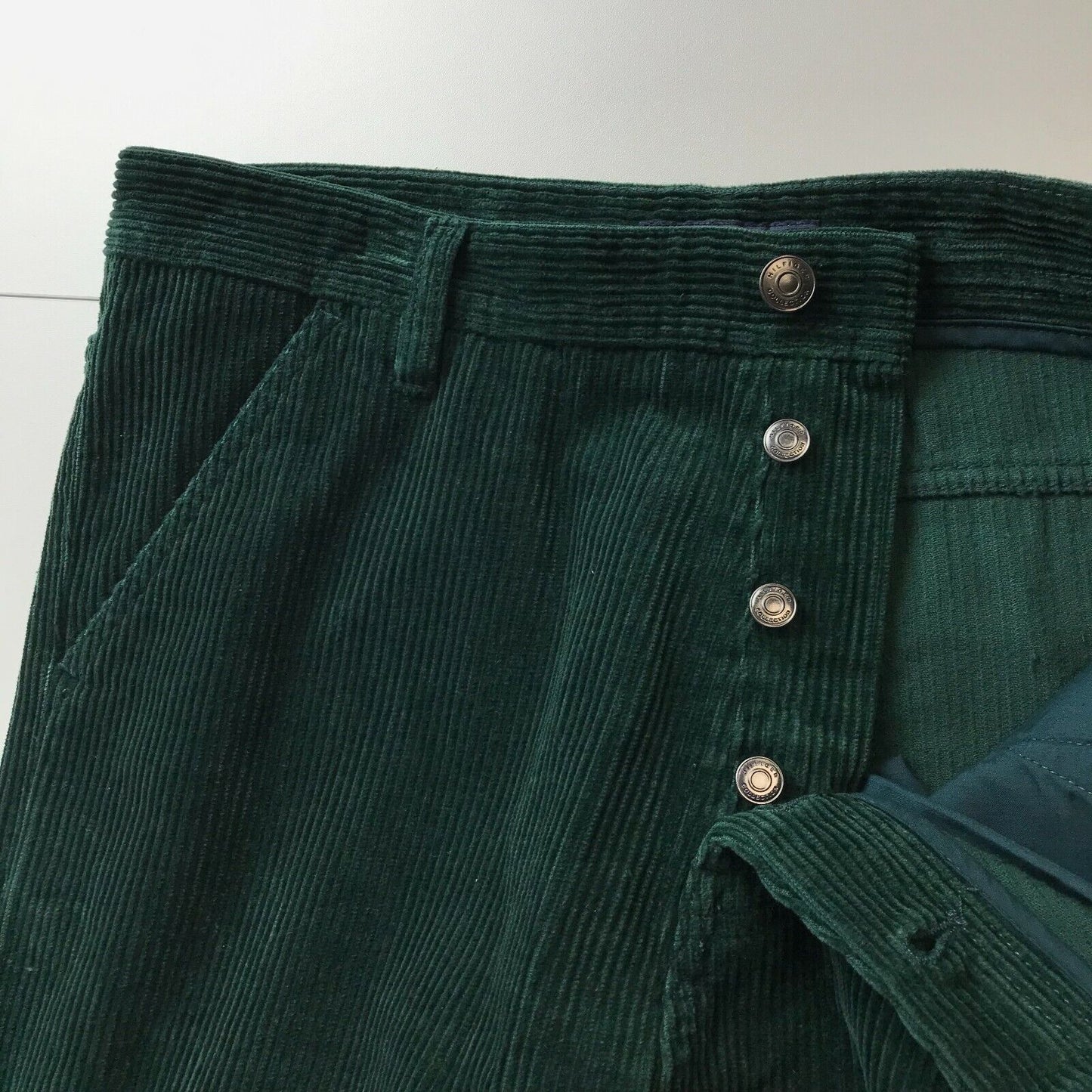 Tommy Hilfiger Collection Dark Green Regular Straight Fit Corduroy Trousers W32