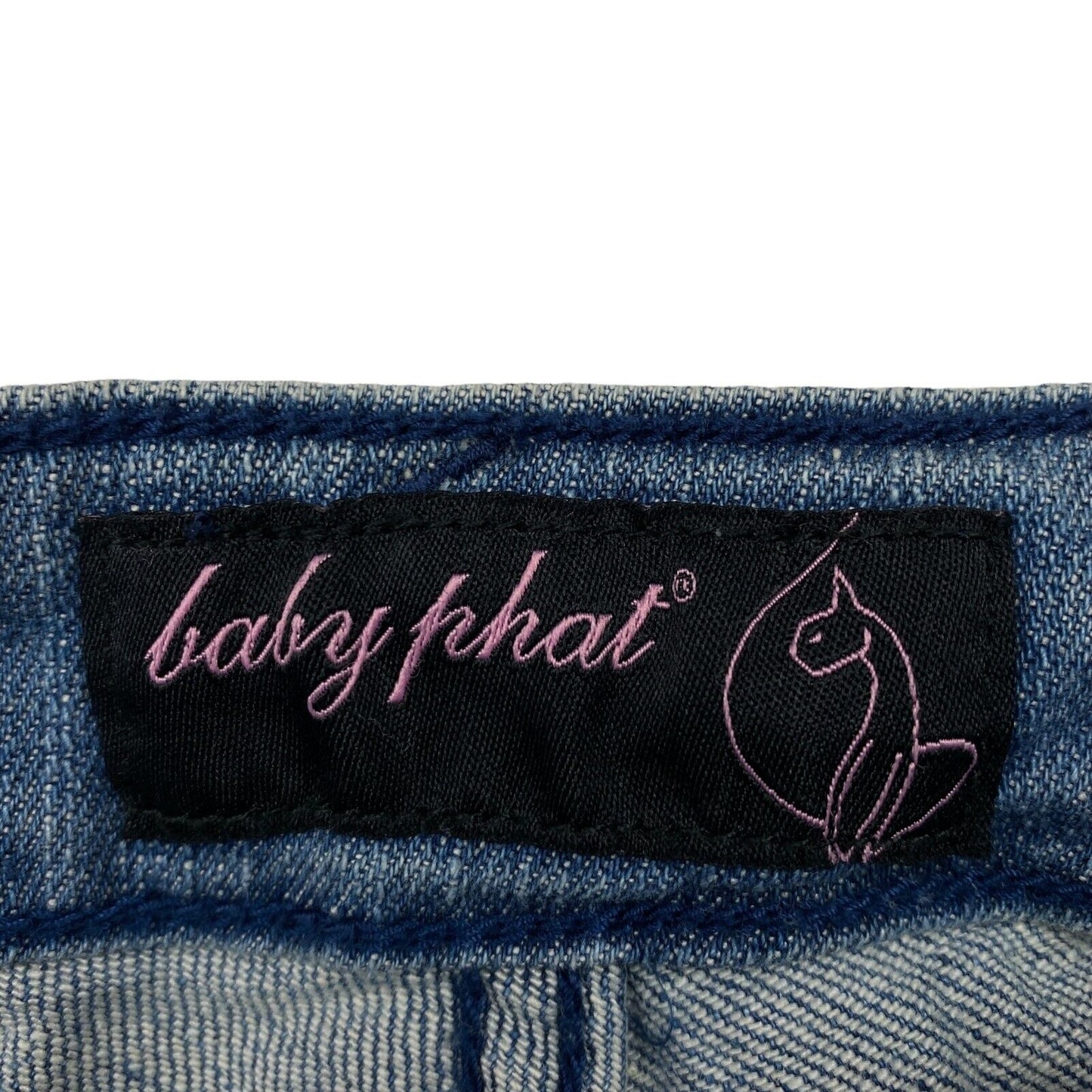 RRP € 122 BABY PHAT Jean Capri bleu coupe régulière en détresse taille 5 / M W30