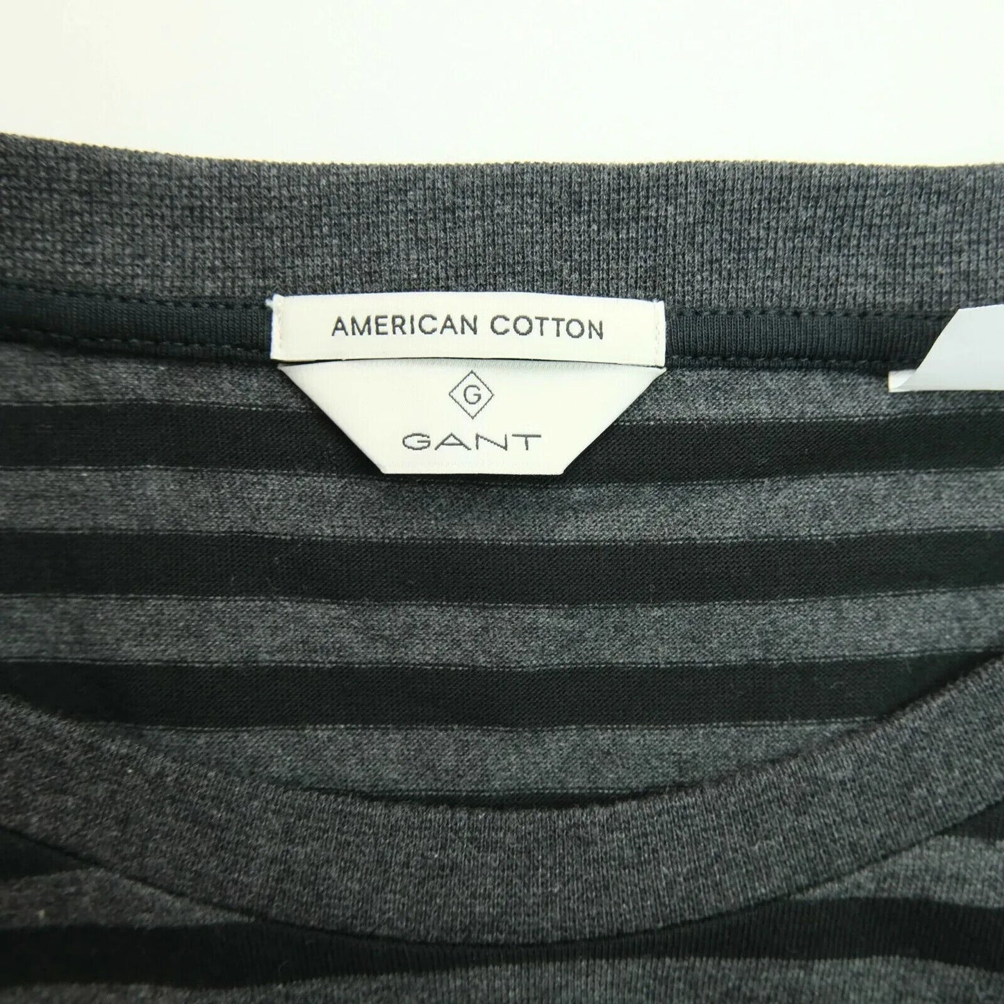 GANT Mens Black Striped Crew Neck T Shirt Size S