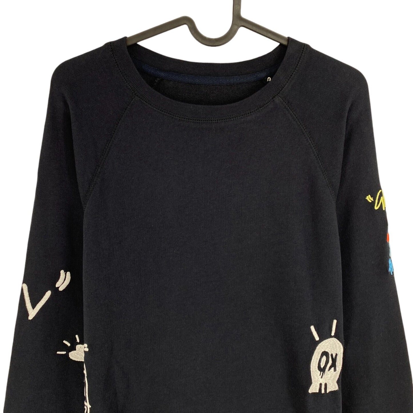 Zadig & Voltaire Women Navy Blue Embroidered Crew Neck Jumper Sweater Size XS