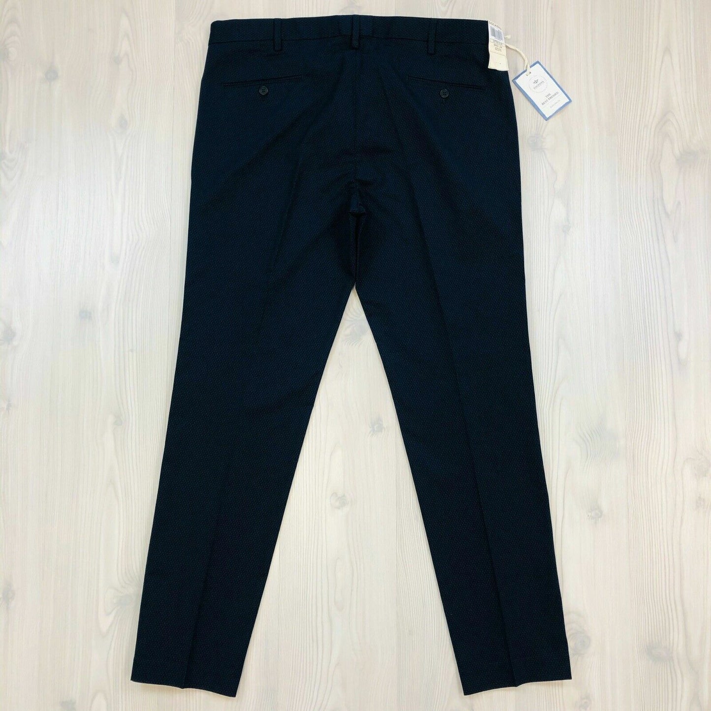 DOCKERS The Best Pressed Extra Slim Fit Navy Blue Chino Pants Trousers W40 L34