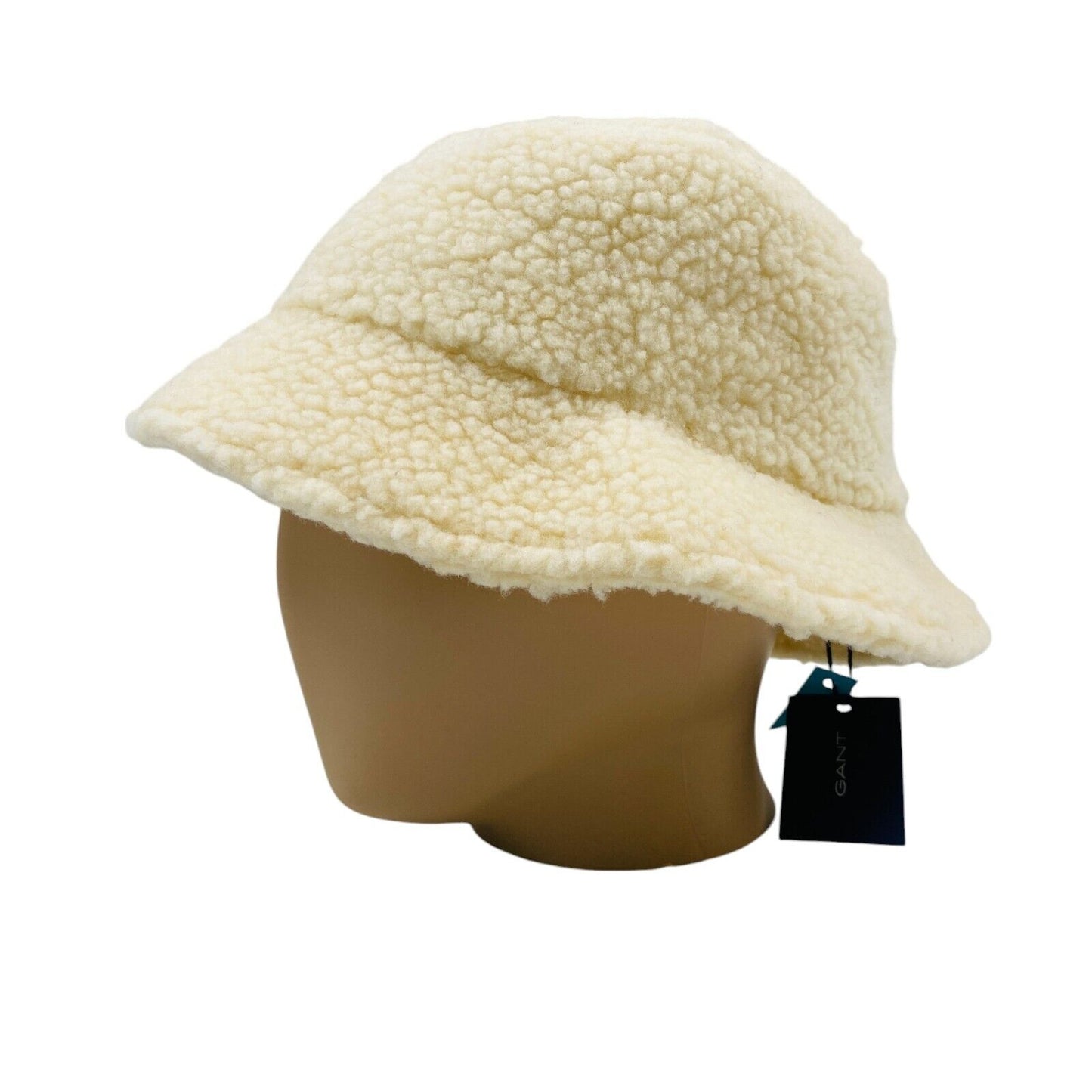 GANT Unisex Teens Light Beige Fleece Pile Bucket Hat Size L / XL