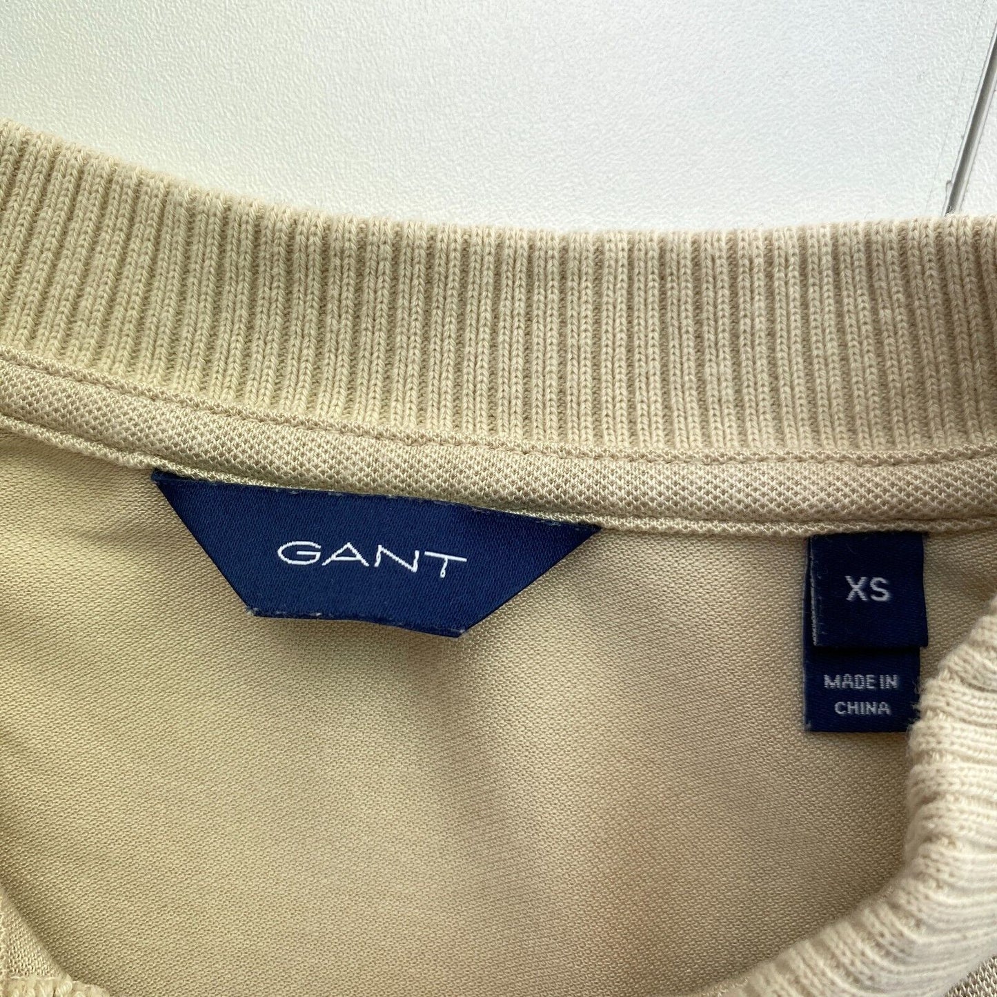 GANT Light Brown Detail Collar Pique Polo Shirt Size XS