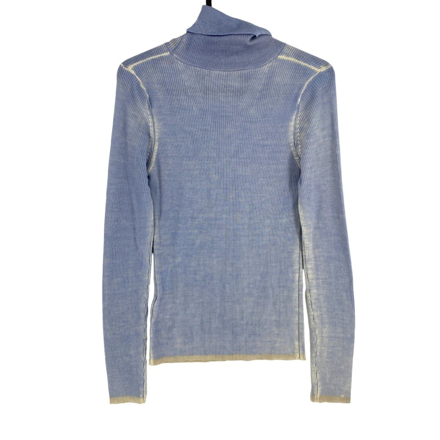 DIESEL Blue Wool With Faded Seams Turtle Neck Sweater Pullover Size M