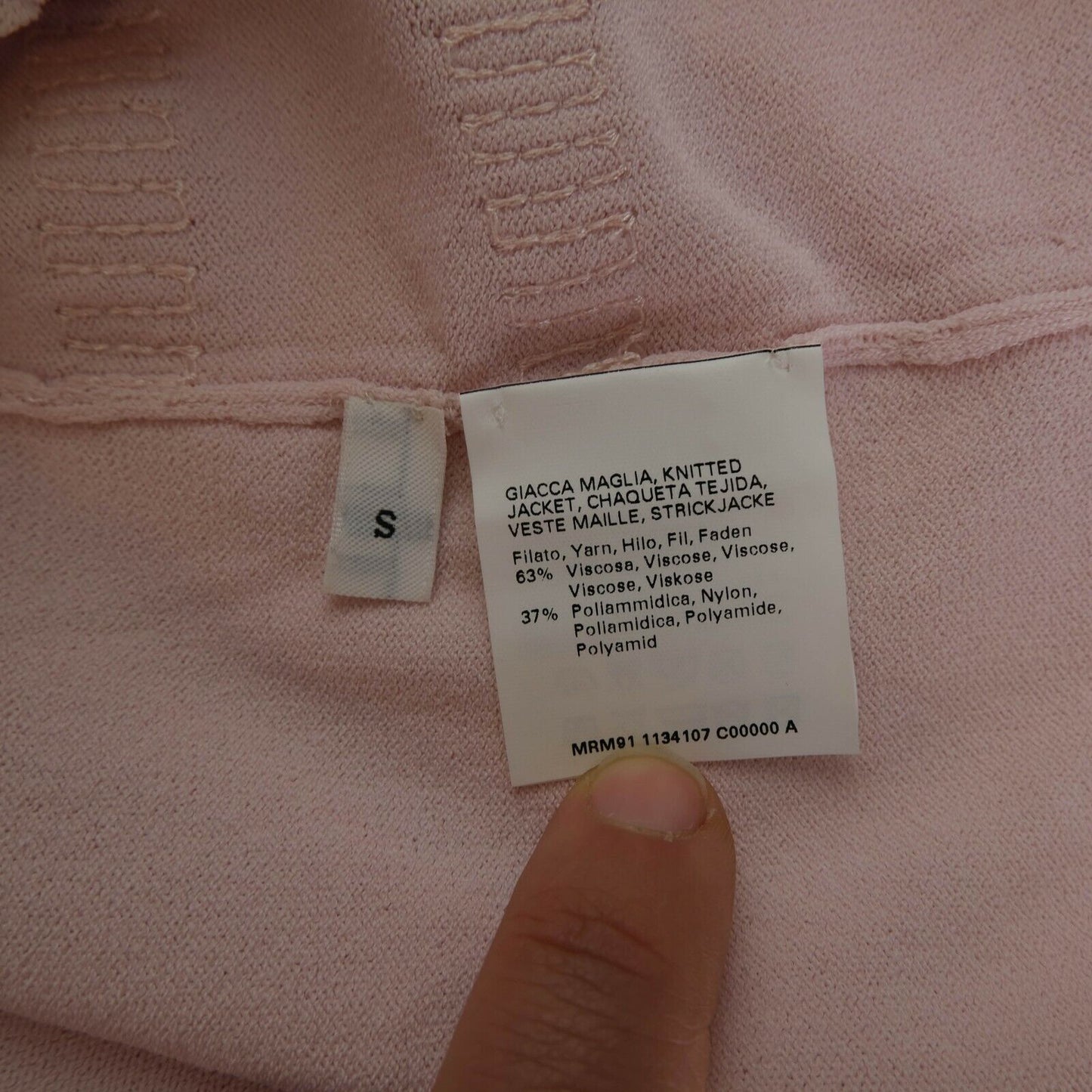 Persona Pink Pullover mit Rundhalsausschnitt und durchgehendem Reißverschluss, Größe S