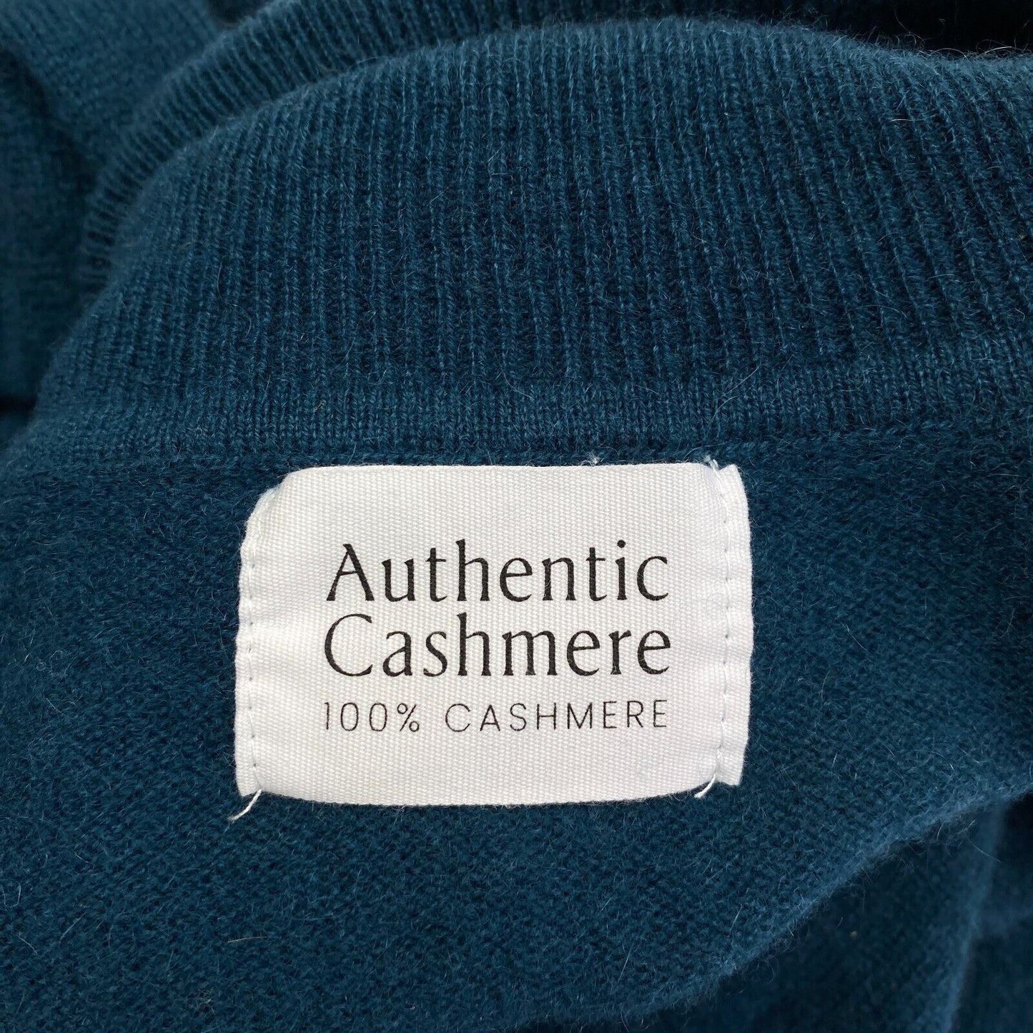 Authentic Cashmere Women Blue 100% Cashmere High Neck Sweater Pullover Size M