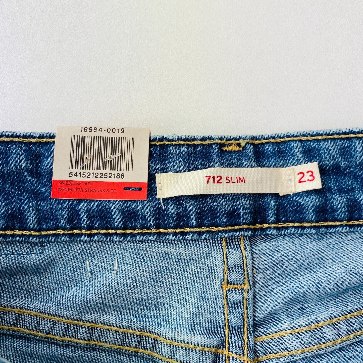 Levi's 712 Women Teens Blue Stretch Mid Rise Slim Fit Jeans W23 L32