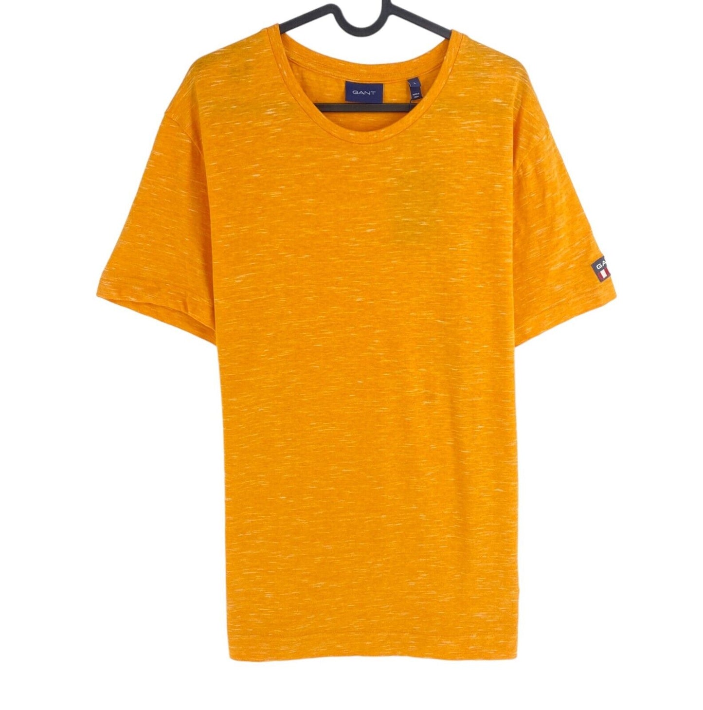 GANT Men Orange Marled Crew Neck Short Sleeves T Shirt Size L