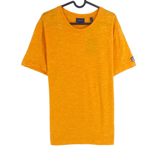 GANT Men Orange Marled Crew Neck Short Sleeves T Shirt Size L