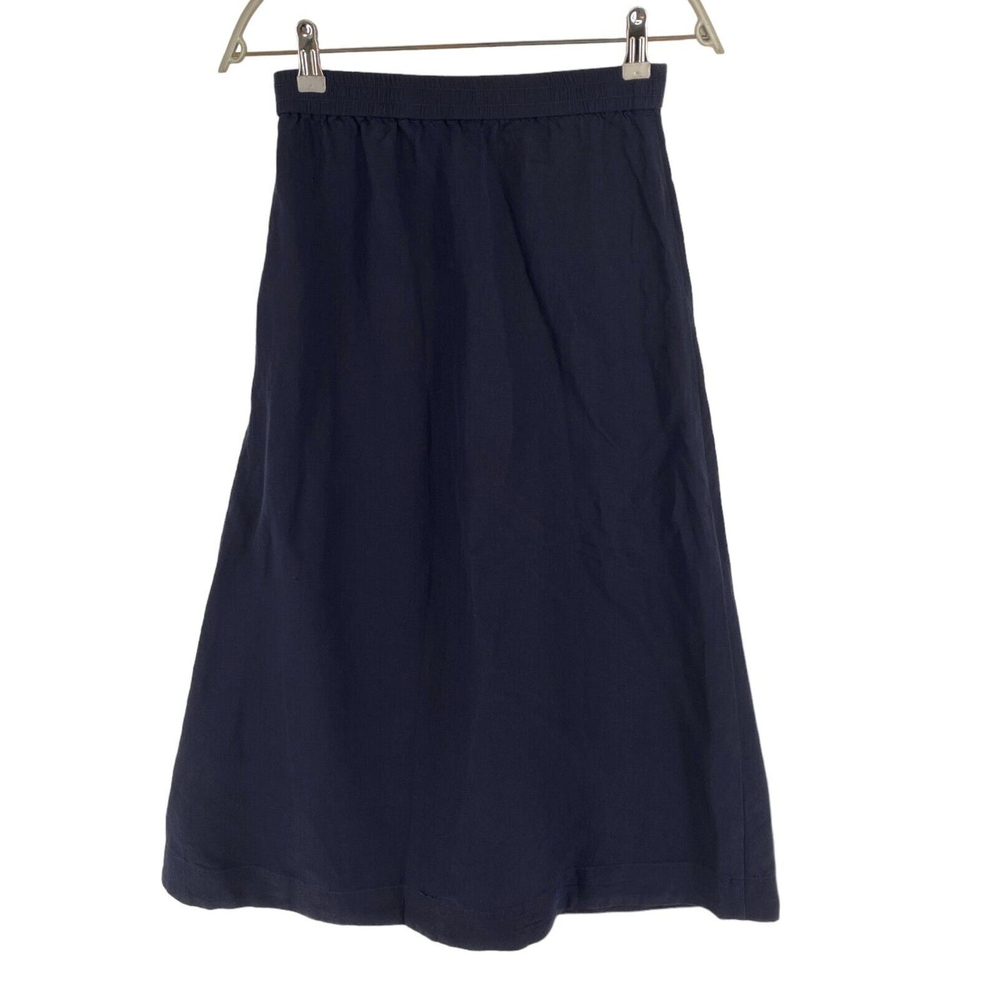 GANT Women Navy Blue Linen Viscose Midi Skirt Size XS