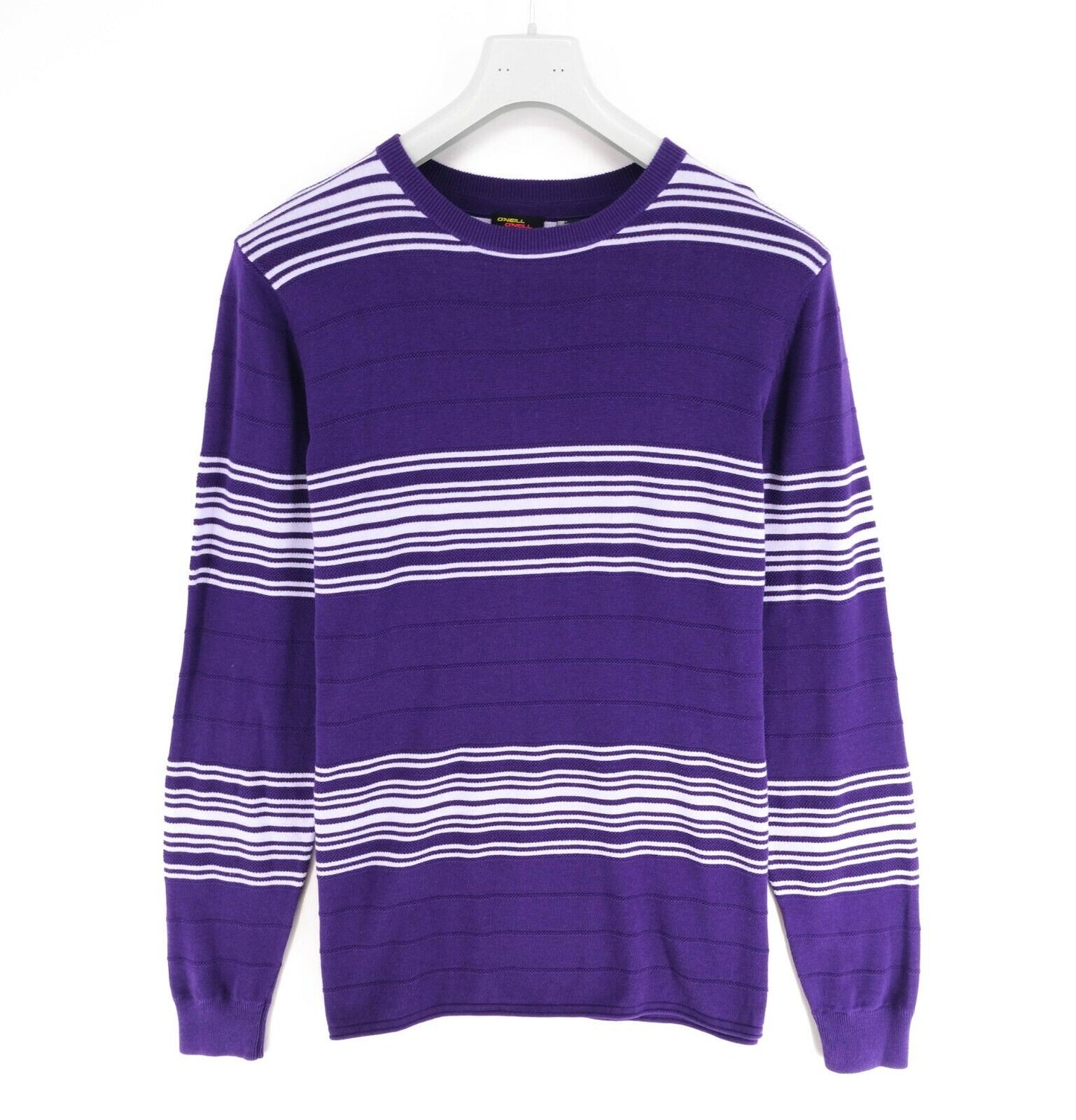 O'NEILL Purple Striped Crew Neck Sweater Jumper Size M