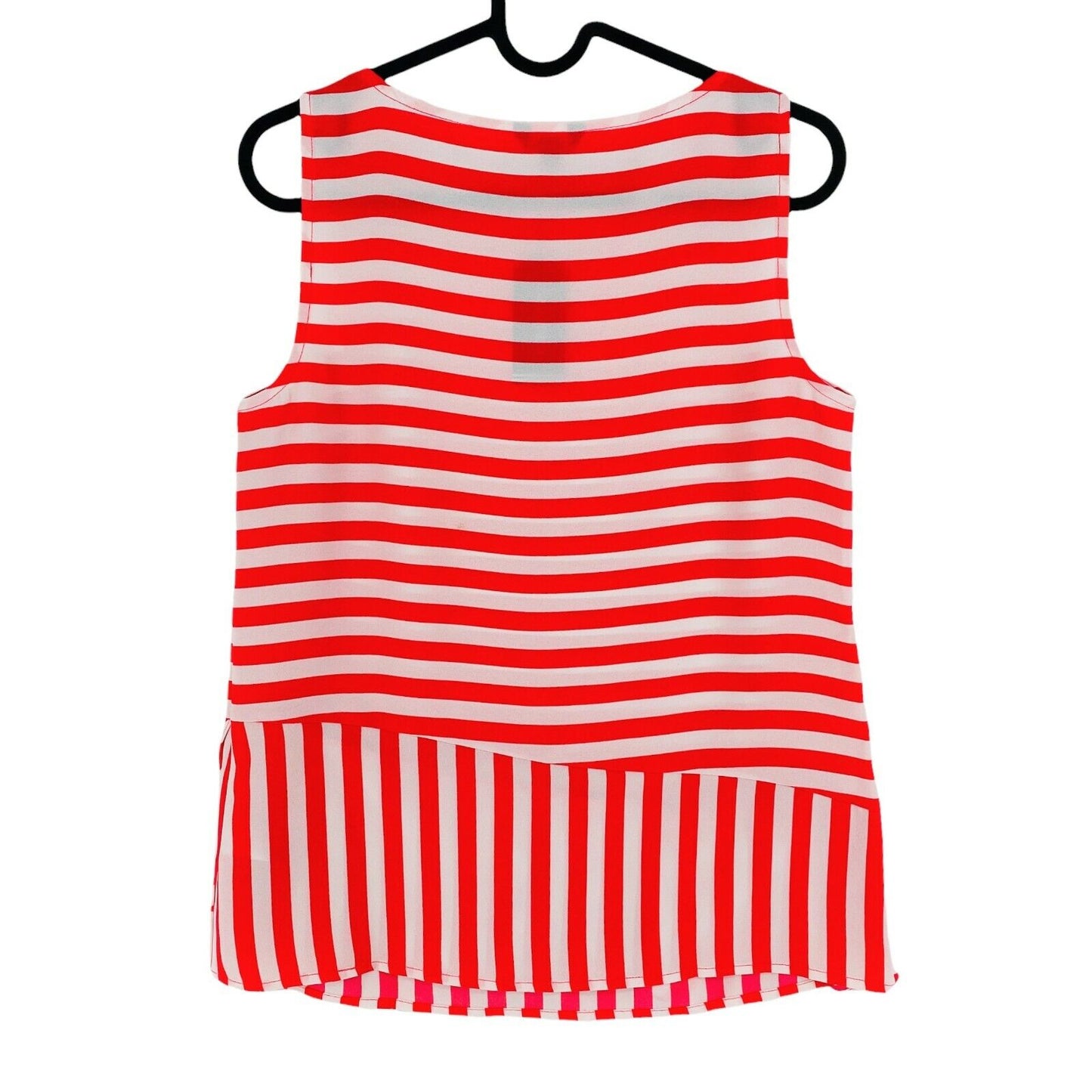 NAUTICA Red Striped Crew Neck Sleeveless Blouse Top Size XS