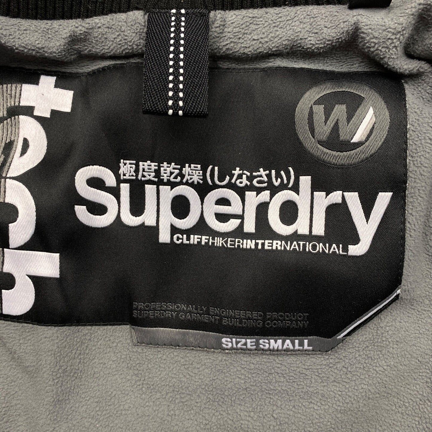 SUPERDRY TECH CLIFFHIKER INTERNATIONAL Black Hooded Jacket Size S