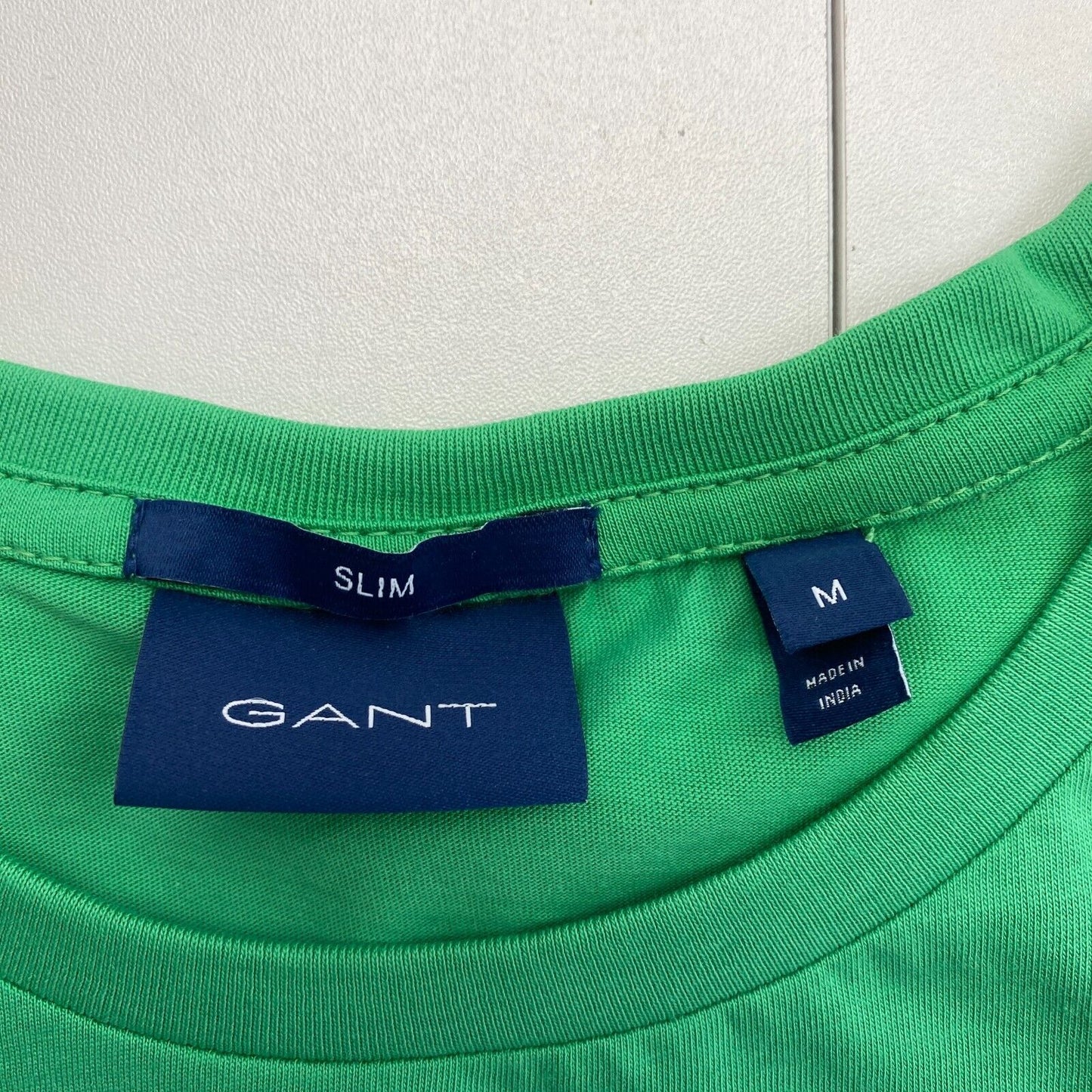 GANT Men Green Original Slim Fit Crew Neck Short Sleeves T Shirt Size M