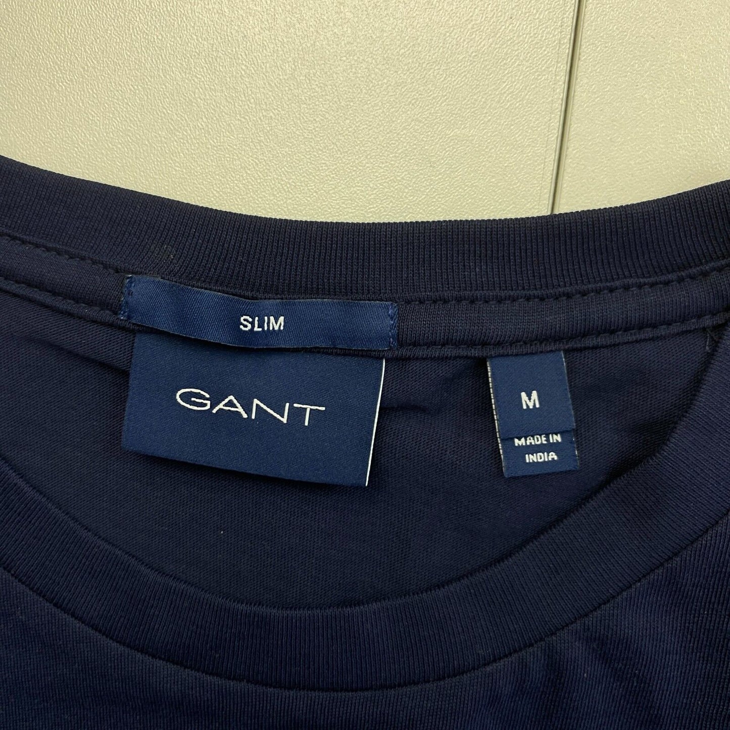 GANT Marineblaues Original Slim Fit T-Shirt mit Rundhalsausschnitt, Größe M