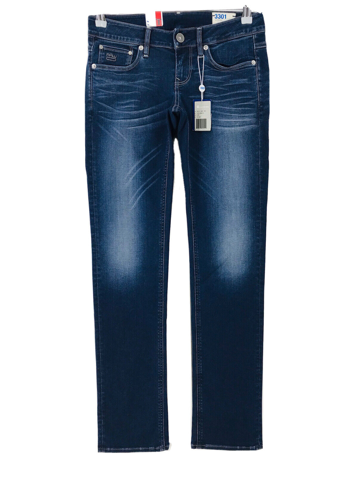 G-STAR RAW 3301 Femme Bleu Regular Straight Fit Jeans W26 L32