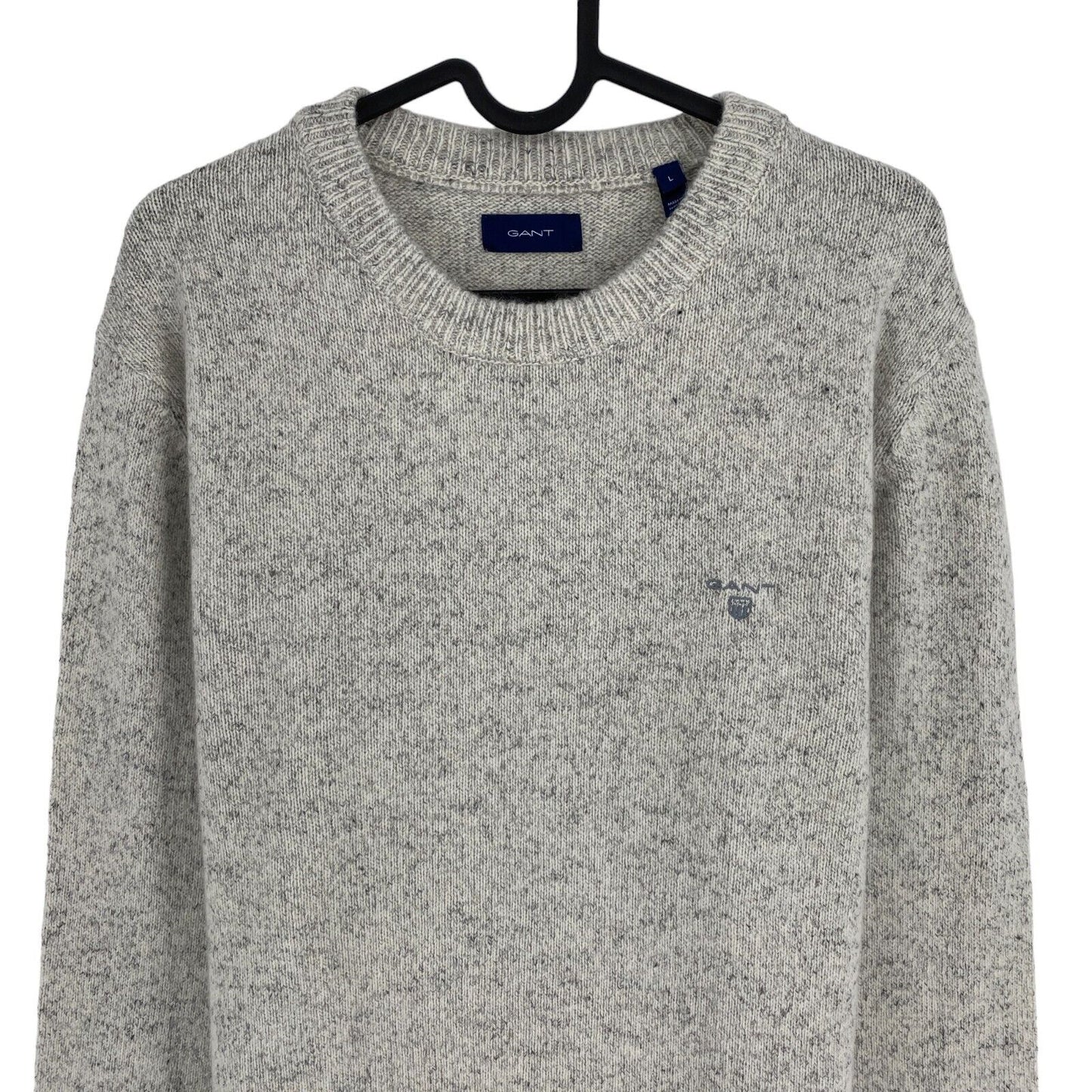 GANT Grey Wool Blend Crew Neck Sweater Jumper Size L