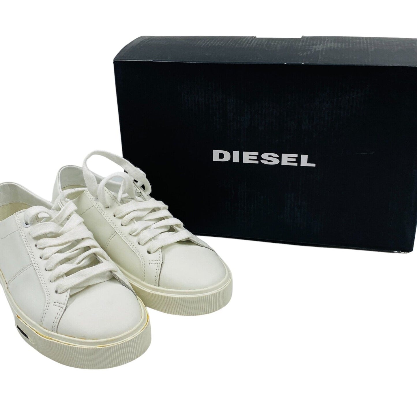 DIESEL White Low Top Lace Up Sneakers Shoes Size EUR 36 UK 4 US 6