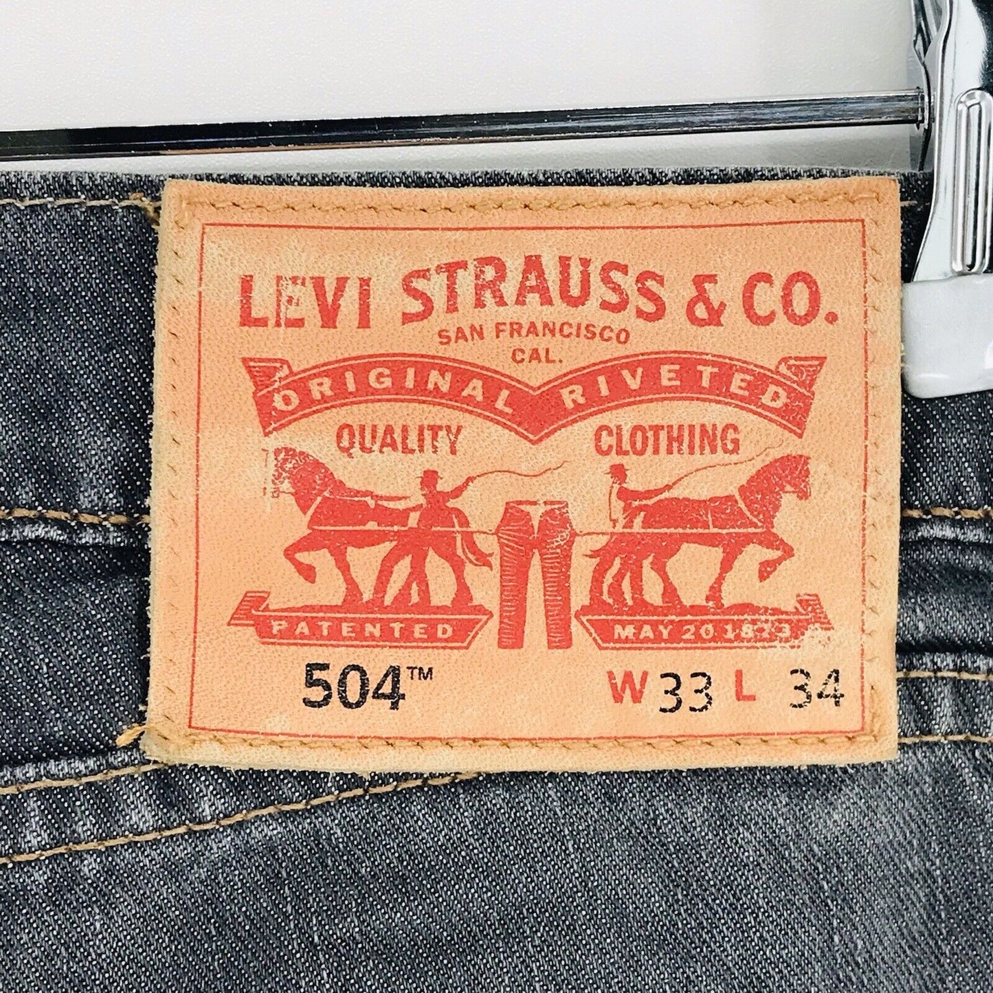 Levi's 504 Grey Regular Straight Fit Jeans Size W33 L34