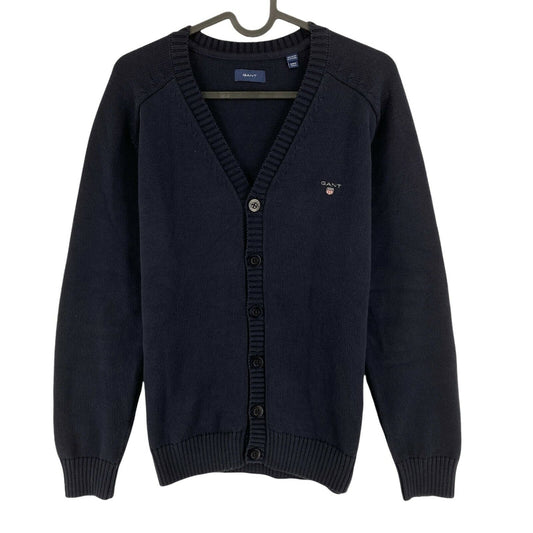 GANT Navy Blue V Neck Cotton Cardigan Sweater Size 13 - 14 Years 158/164 cm