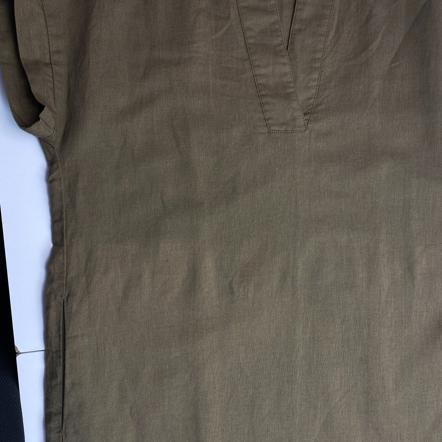 CAMEL ACTIVE Women Greenish Brown Linen Blend Shift Dress Size S