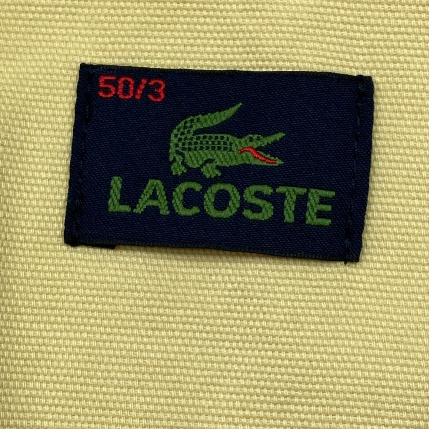 LACOSTE Pastellgelbe Jacke aus 100 % Baumwolle, Größe FR 3 UK/US 40