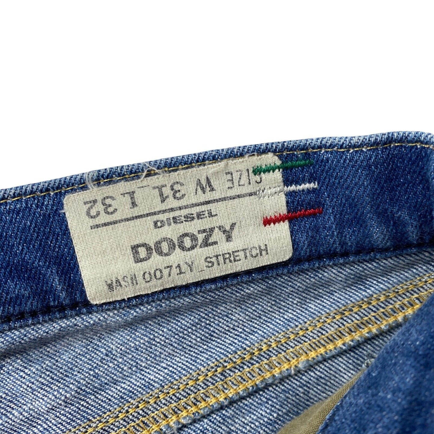 Diesel DOOZY Femme Bleu Jean Coupe Droite Slim W31 L32 Fabriqué En Italie