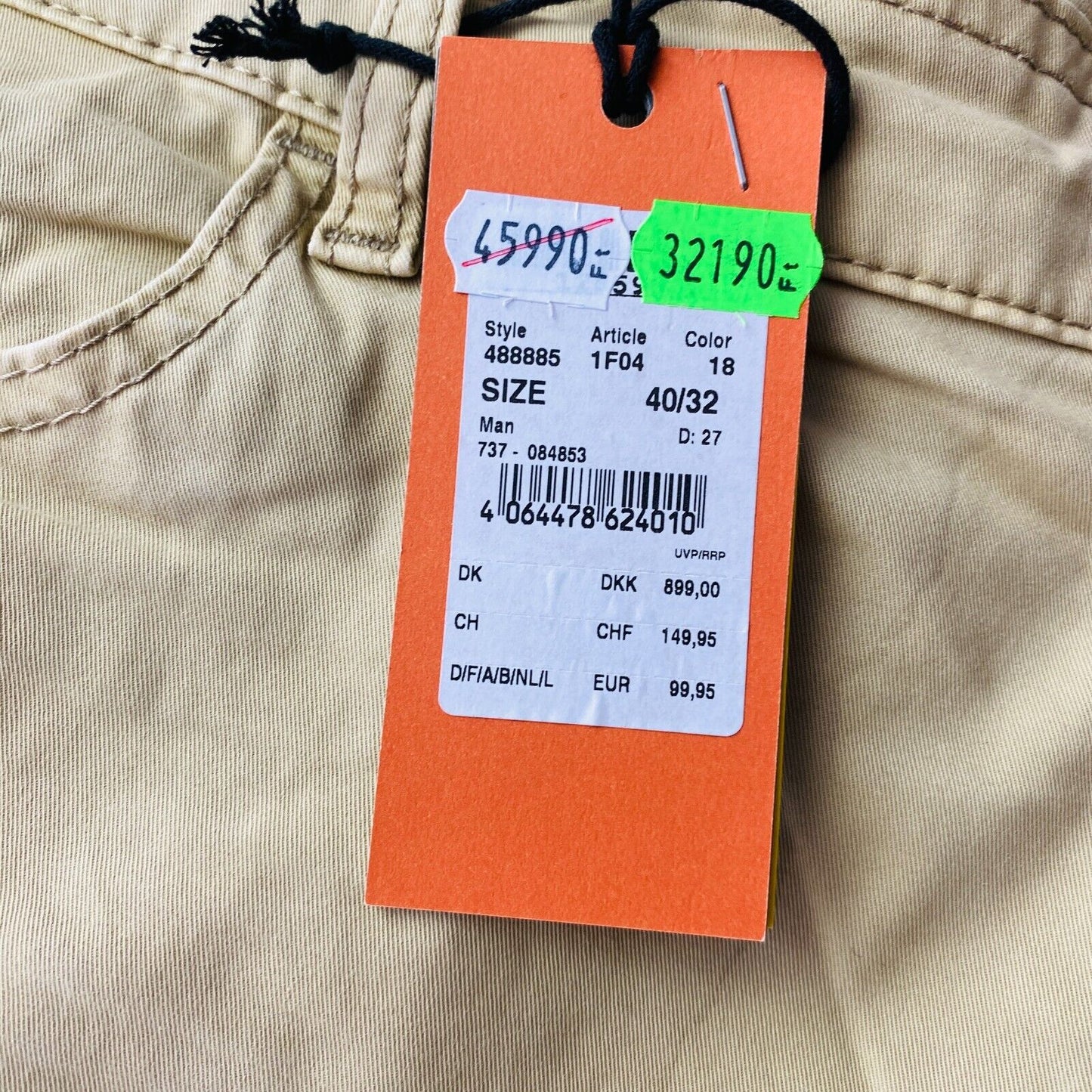 Camel Active Mens Light Brown Slim Fit Jeans Size W40 L32