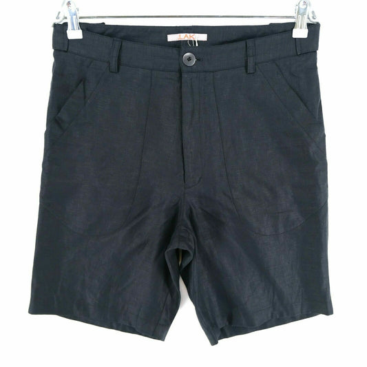 UVP €120 LAK Schwarze Bermudashorts aus 100% Leinen Größe 46 48 50