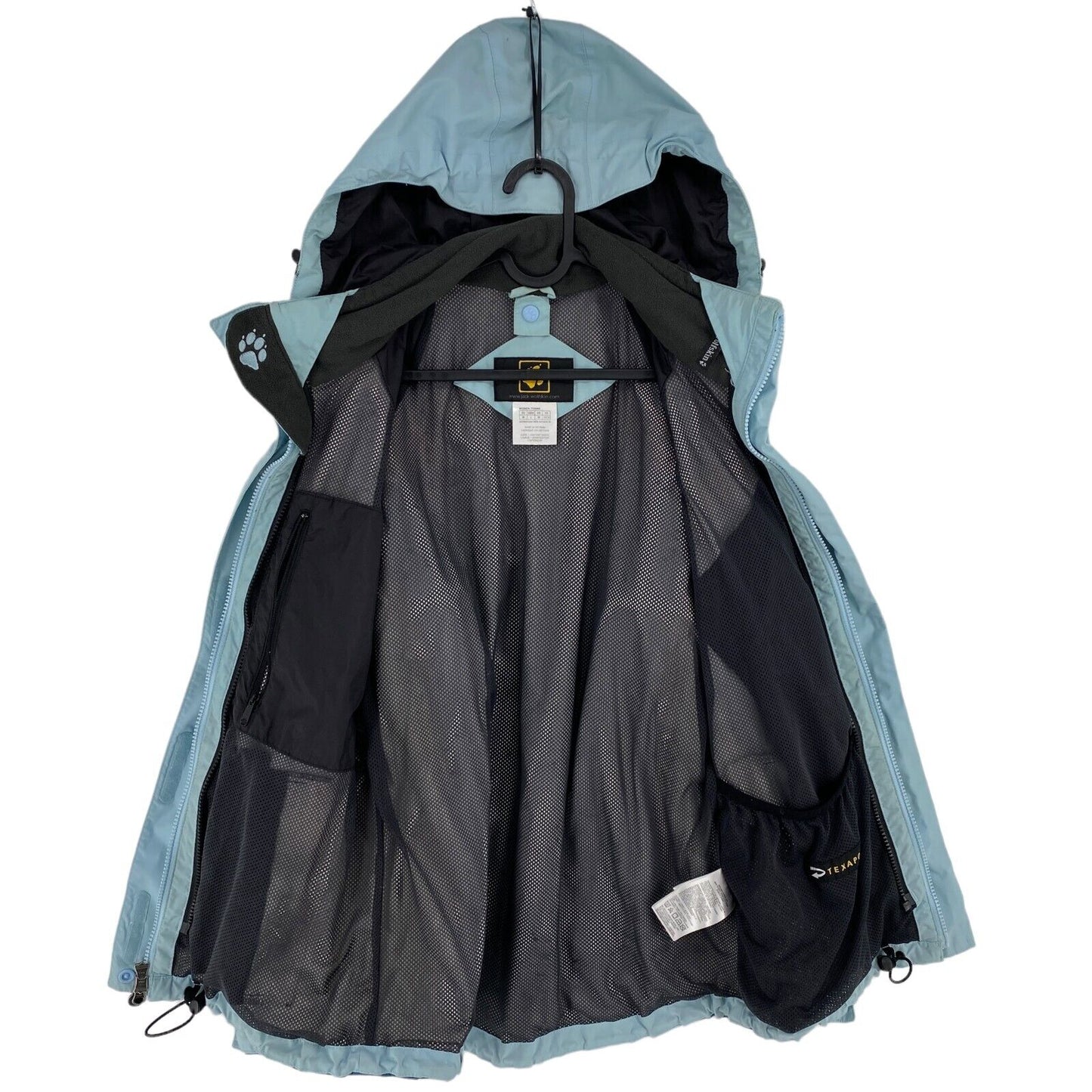 Jack Wolfskin Texapore Blau Kapuzenjacke Mantel Größe M