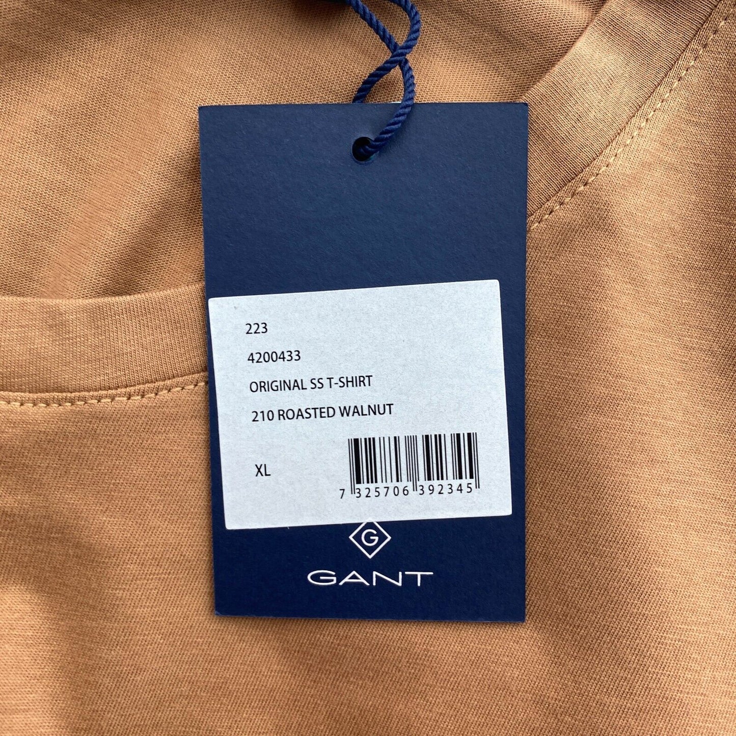 GANT Women Brown Original Crew Neck SS T Shirt Size XL